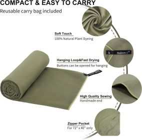 Microfiber Towel Perfect Travel & Gym & Camping Towel. Quick Dry - Super Absorbent - Ultra Compact - Lightweight. Suitable for Trip, Beach, Shower (Material: Microfiber)