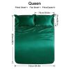 4-piece ultra-soft 85g satin sheet and pillowcase set, solid color, machine washable, suitable for all seasons, comfortable bedding set, for single