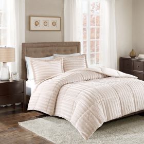 King/Cal King Faux Fur Comforter Mini Set (Color: as Pic)