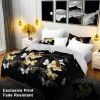 9-Piece Black & Gold Butterfly Bedding & Curtain Set (Queen/King/Cal King) - Quilted Microfiber Bedspread + Sheer Curtains
