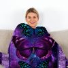 1pc Cozy Butterfly Printed Flannel Blanket - Soft, Warm, And Lightweight Throw For Couch, Sofa, Office, Bed, Camping