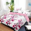 5-Piece Pink Cherry Blossom Bedding Set (Queen/King/Cal King) - Microfiber Quilt + Pillow Shams