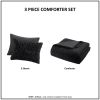 King/Cal King Ruched Fur Down Alternative Comforter Set