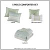 King/Cal King 5 Piece Seersucker Comforter Set with Throw Pillows